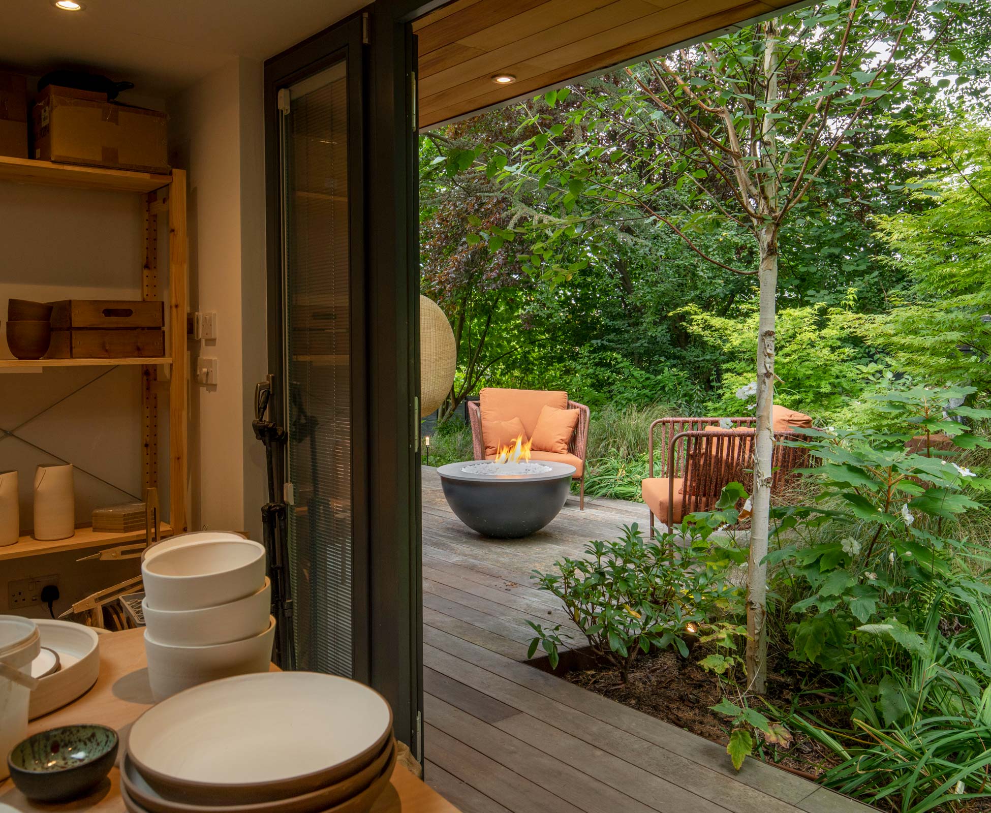 Woodland view from our client’s stunning pottery studio