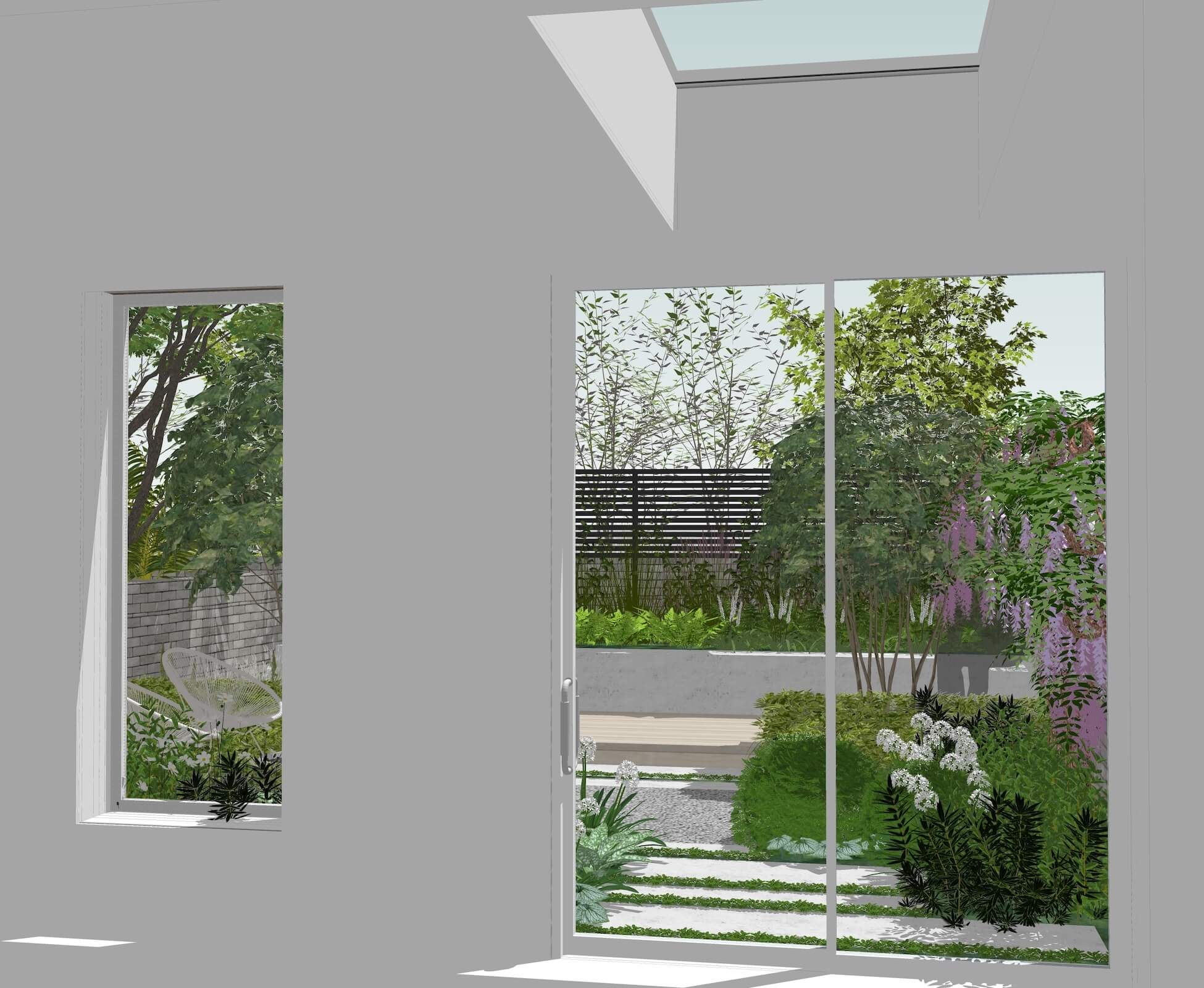 One of our early concept designs for the space, which remained pretty close to the final result.