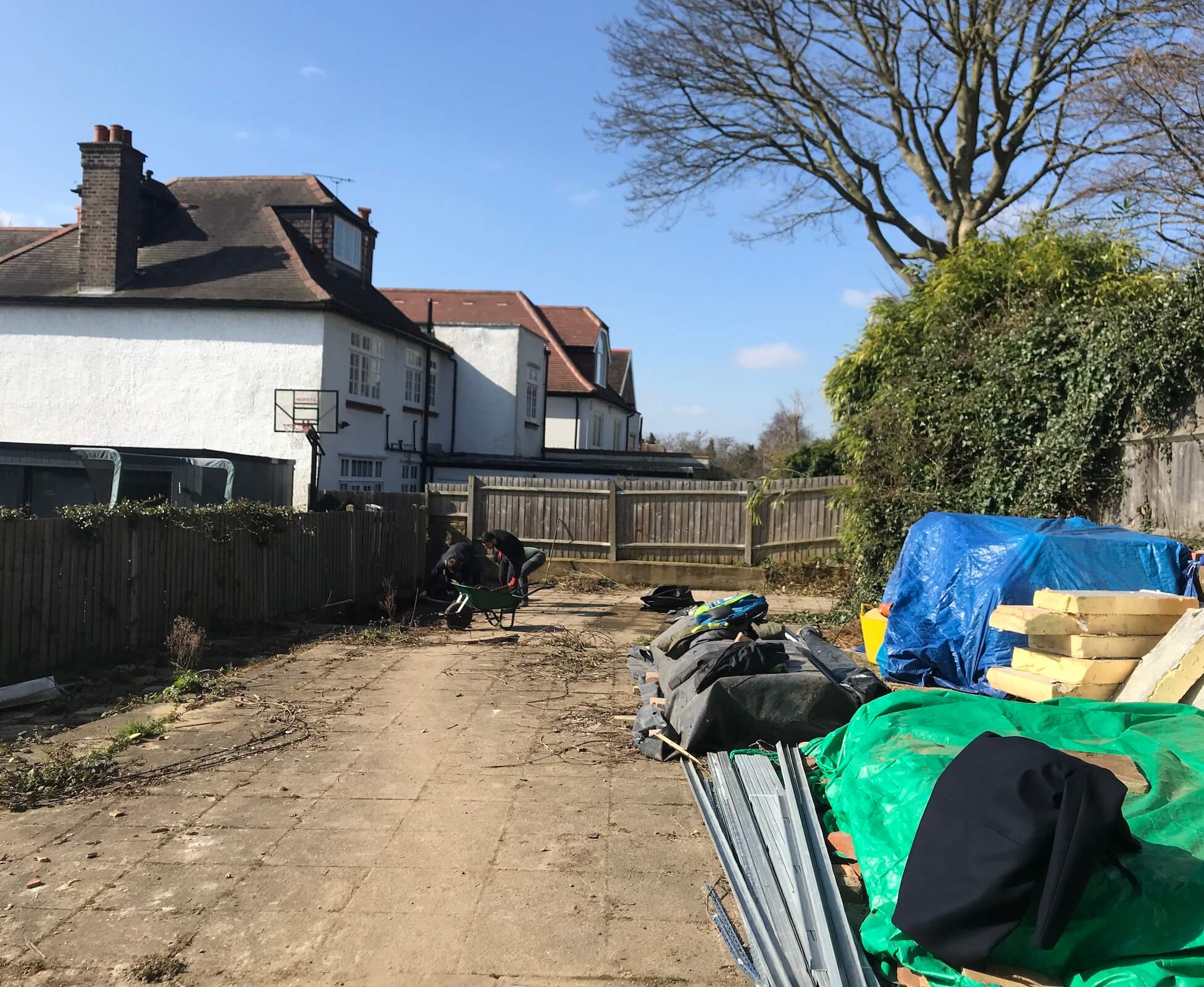 The uncompromising blank canvas that we were presented with before design and landscaping began.