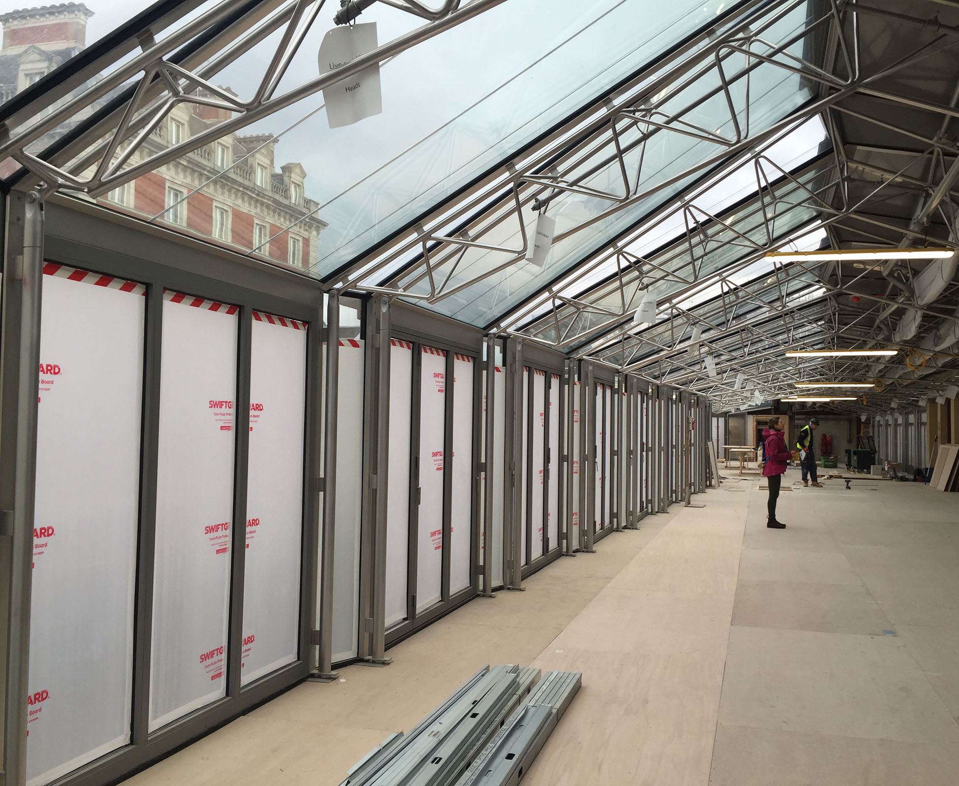 The empty framework of the new Sushi Samba restaurant in Coven Garden prior to installation.