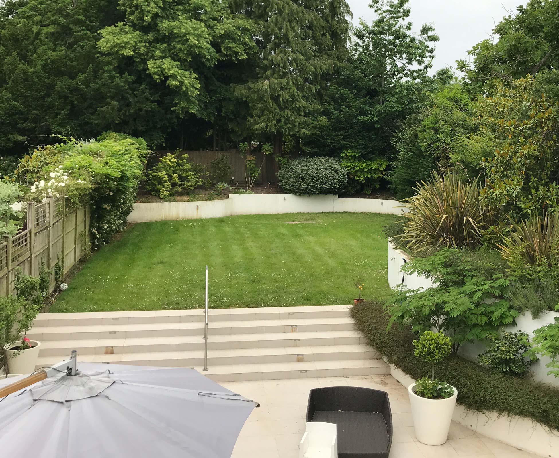 The Villa rear garden before its transformation.