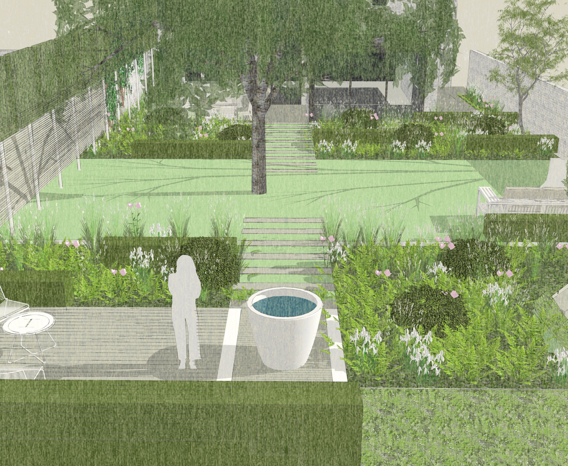 Concept visual during the initial design phase for this West Hampstead Garden